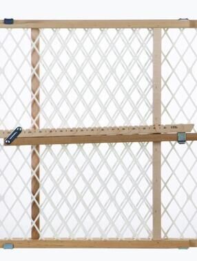 Toddleroo Diamond Mesh Wooden Baby Gate: Pressure Mounted 26.5 to 42"-X23 "